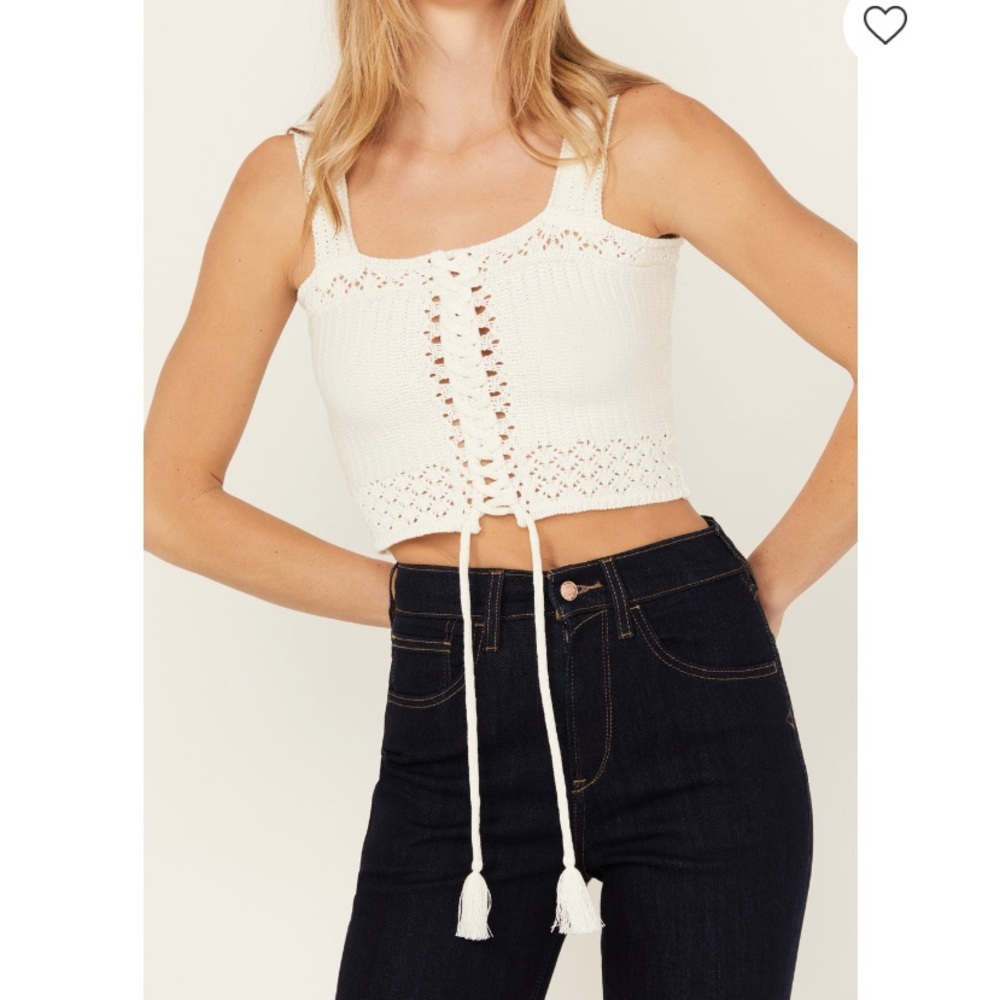 White crochet tank top